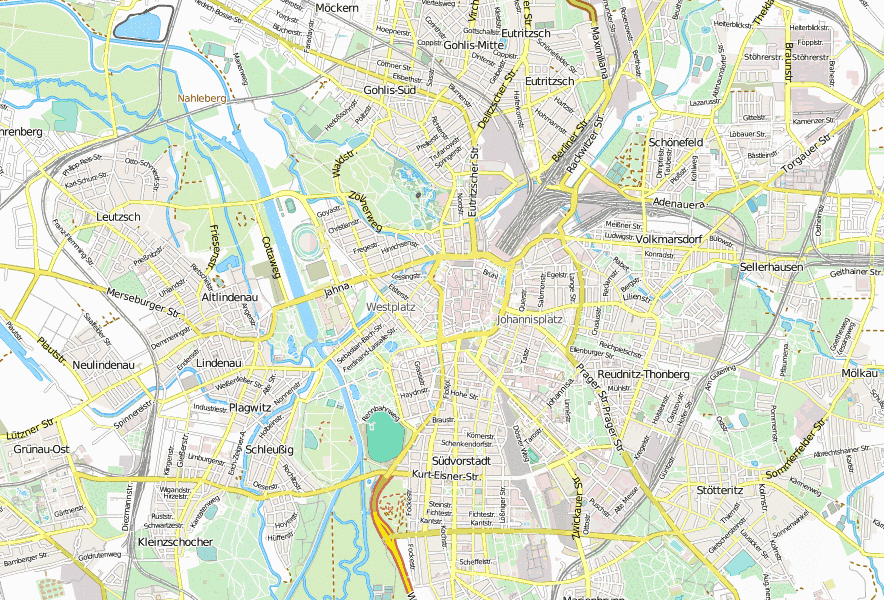 Innenstadt Stadtplan Mit Satellitenfoto Und Hotels Von Leipzig