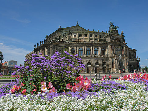 Semperoper mit Blumen Foto 