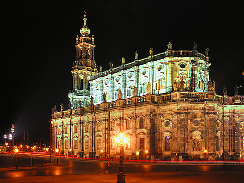 Foto Hofkirche bei Nacht - Dresden